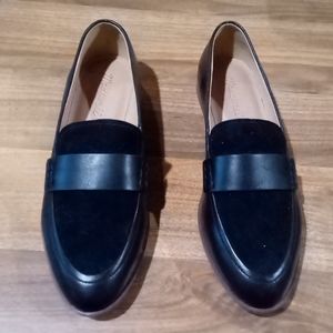 Madewell black leather and suede loafers